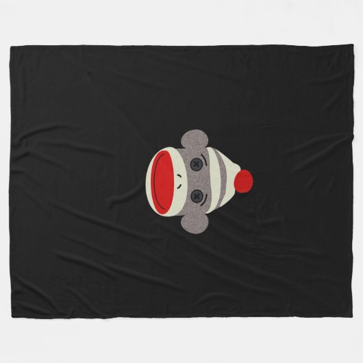 Socken-Affe-Gesicht Fleecedecke (Vorderseite (Horizontal))