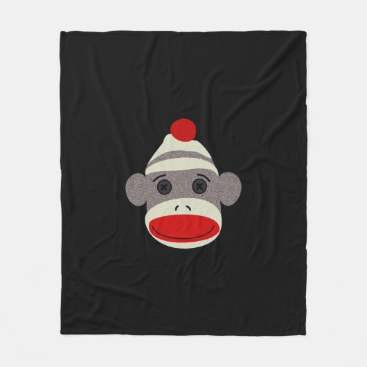 Socken-Affe-Gesicht Fleecedecke (Vorderseite)