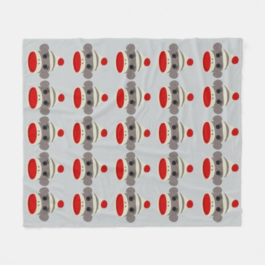 Socken-Affe-Gesicht Fleecedecke (Vorderseite (Horizontal))