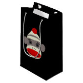 Socken-Affe-Gesicht Kleine Geschenktüte (Vorderseite Schrägansicht)