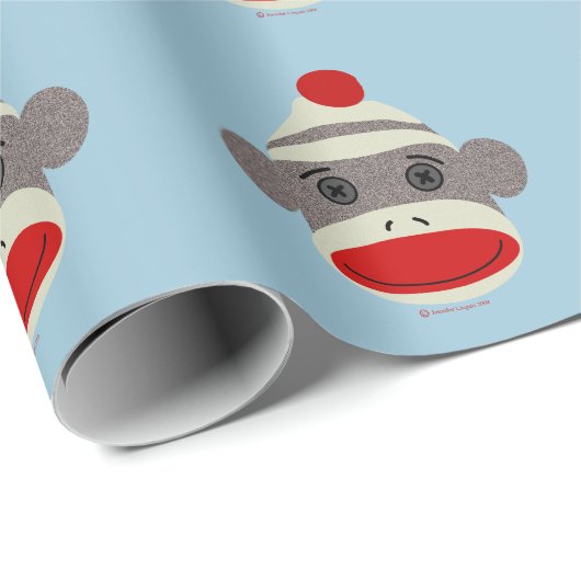 Socken-Affe-Gesichts-Geschenk-Packpapier Geschenkpapier (Rolleneckpunkt)