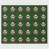 Socken-Affe-Gesichts-WeihnachtsPackpapier Geschenkpapier (Flach)