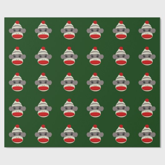 Socken-Affe-Gesichts-WeihnachtsPackpapier Geschenkpapier (Flach)