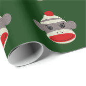Socken-Affe-Gesichts-WeihnachtsPackpapier Geschenkpapier (Rolleneckpunkt)