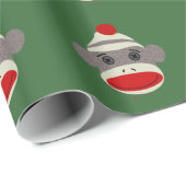 Socken-Affe-Gesichts-WeihnachtsPackpapier Geschenkpapier (Rolleneckpunkt)