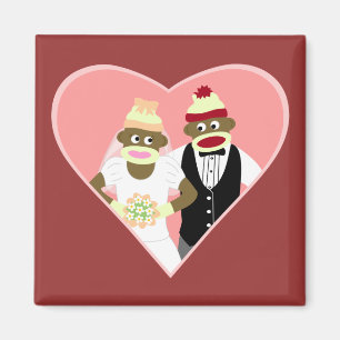 Socken-Affe-Hochzeit Magnet