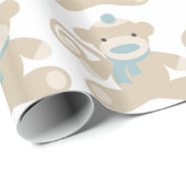 Socken-Affe im Blau Geschenkpapier (Rolleneckpunkt)