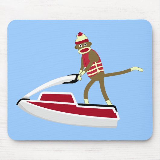 Socken-Affe Jetski Mousepad (Vorne)