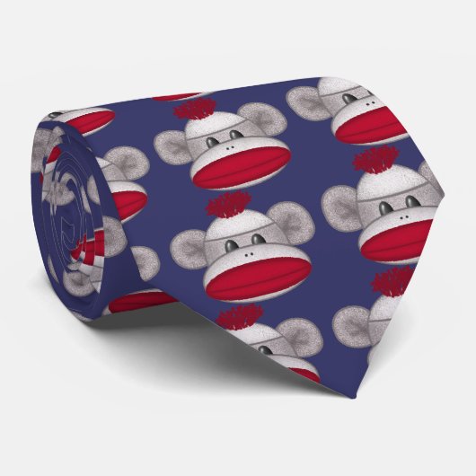 Socken-Affe-Kopf Krawatte (Gerollt)