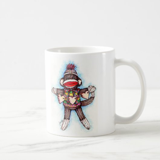 Socken-Affe - krummer Tour Kaffeetasse (Rechts)