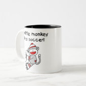 Socken-Affe-Liebe-Fußball Zweifarbige Tasse (Vorderseite Links)