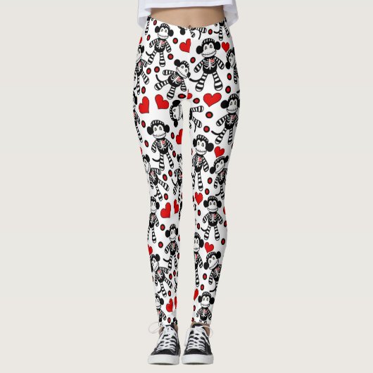 Socken-Affe-Liebe Leggings (Vorderseite)