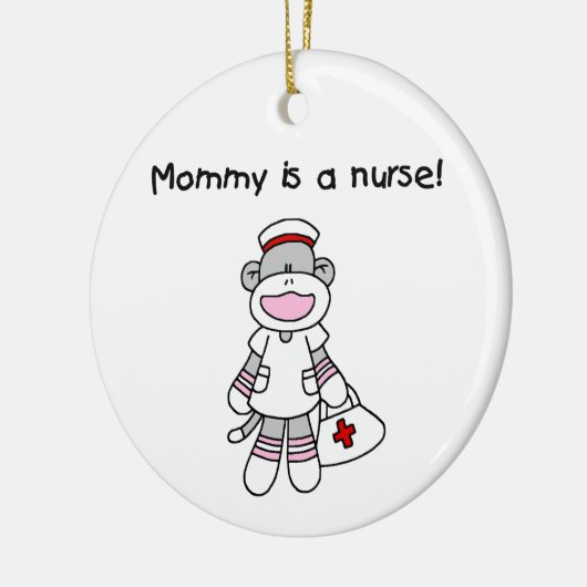 Socken-Affe-Mama-Krankenschwester-T - Shirts und Keramikornament (Links)