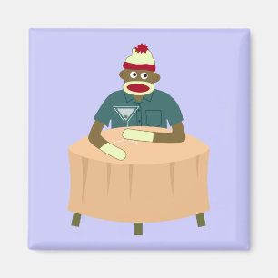 Socken-Affe-Martini-Nachtklub Magnet