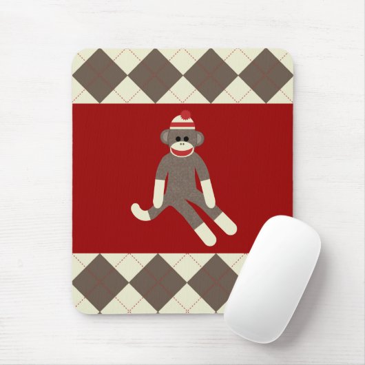 Socken-Affe-Mausunterlage Mousepad (Mit Mouse)