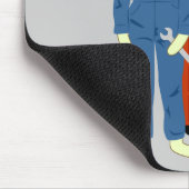 Socken-Affe-Mechaniker Mousepad (Ecke)