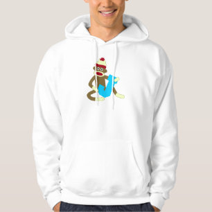 Socken-Affe-Monogramm-Junge J Hoodie