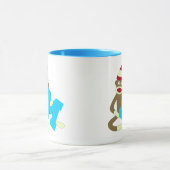 Socken-Affe-Monogramm-Junge M Tasse (Zentrum)
