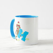 Socken-Affe-Monogramm-Junge M Tasse (Vorderseite Links)