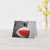 Socken-Affe Notecard Karte (Gelbe Blume)