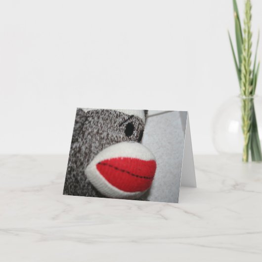 Socken-Affe Notecard Karte (Vorderseite)