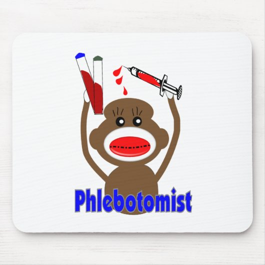 Socken-Affe Phlebotomist Geschenke--Entzückend Mousepad (Vorne)