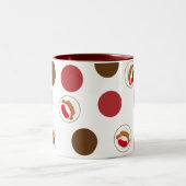 Socken-Affe-Polka-Punkt-Tasse (Red&Brown) Zweifarbige Tasse (Mittel)