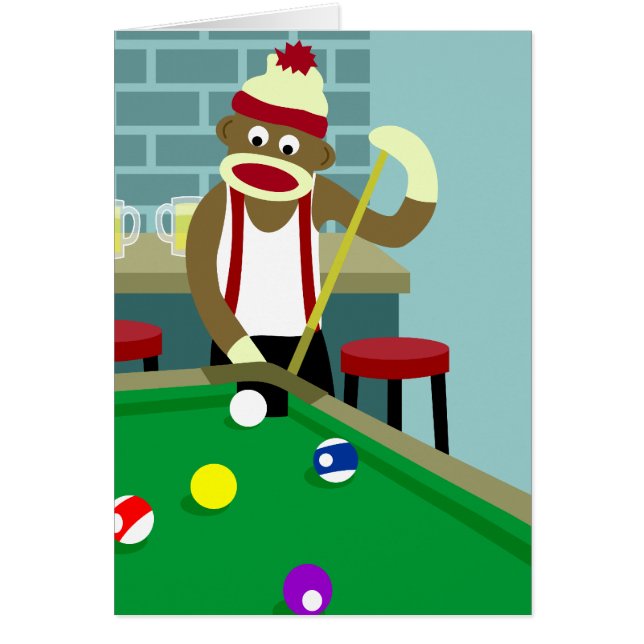 Socken-Affe-Pool-Billiardspieler (Vorne)