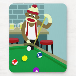Socken-Affe-Pool-Billiardspieler Mousepad
