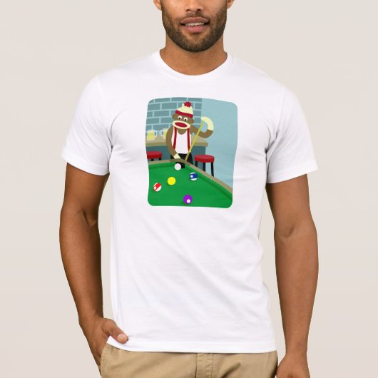 Socken-Affe-Pool-Billiardspieler T-Shirt (Vorderseite)