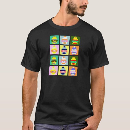 Socken-Affe-Pop-Kunst T-Shirt (Vorderseite)