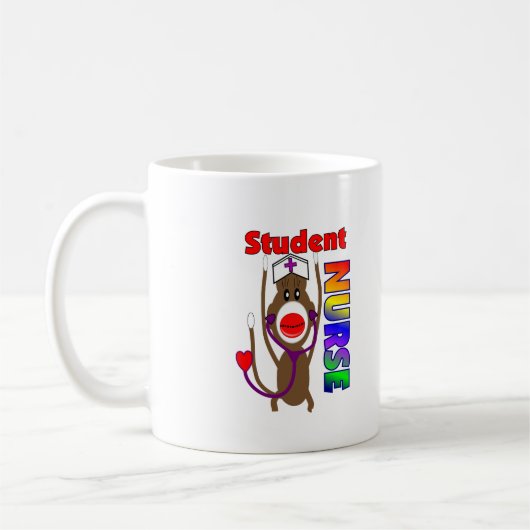 Socken-Affe-Schwesternschülerin Kaffeetasse (Links)