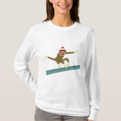 Socken-Affe-Snowboarder T-Shirt (Vorderseite)