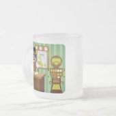 Socken-Affe Steampunk Wissenschaftler Mattglastasse (Vorderseite Links)