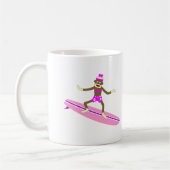 Socken-Affe-Surfer-Mädchen Kaffeetasse (Links)