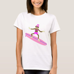 Socken-Affe-Surfer-Mädchen T-Shirt