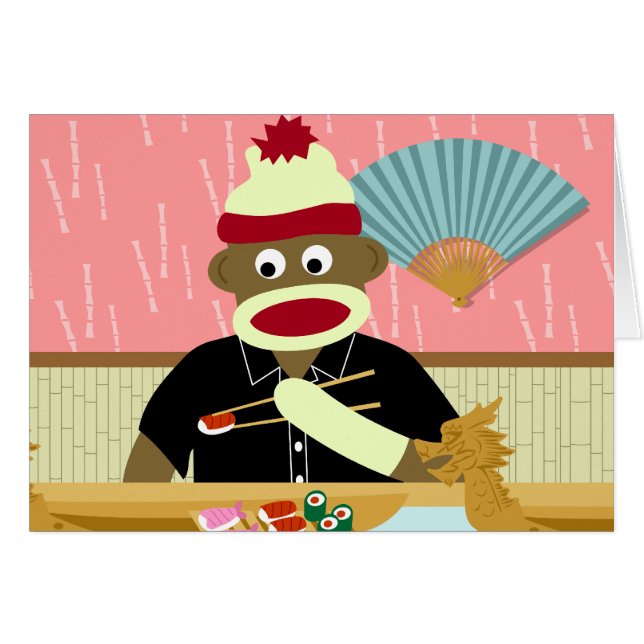 Socken-Affe-Sushi (Vorderseite (Horizontal))