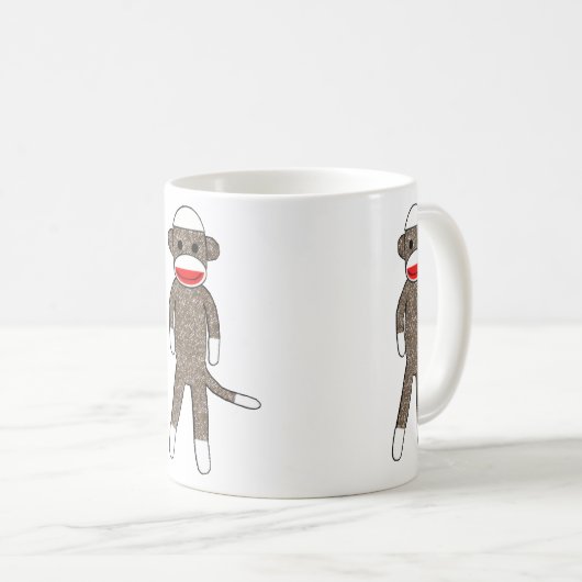 Socken-Affe-Tasse Kaffeetasse (VorderseiteRechts)