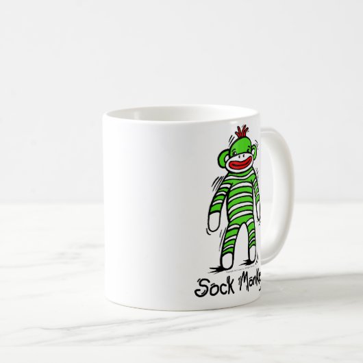 Socken-Affe-Tasse Kaffeetasse (VorderseiteRechts)