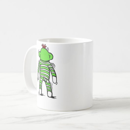 Socken-Affe-Tasse Kaffeetasse (Vorderseite Links)