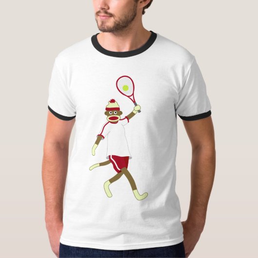 Socken-Affe-Tennis T-Shirt (Vorderseite)