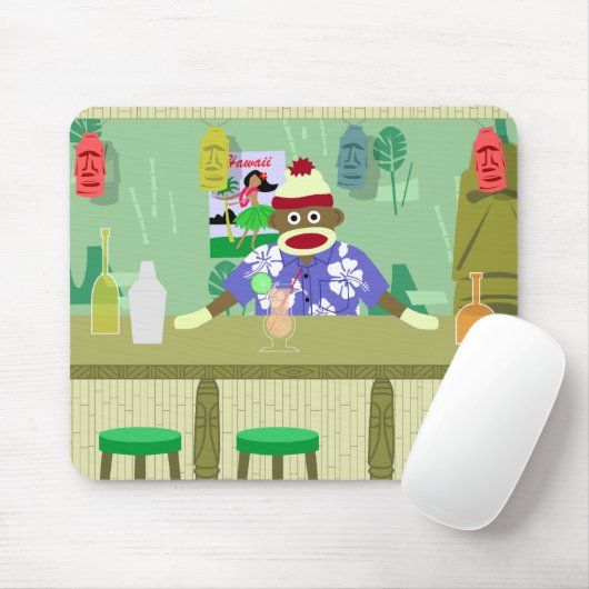 Socken-Affe Tiki Bar Mousepad (Mit Mouse)