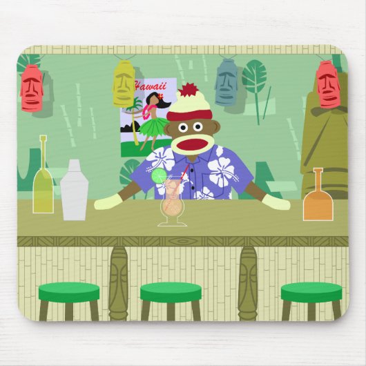 Socken-Affe Tiki Bar Mousepad (Vorne)