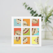 Socken-Affe trifft Block-quadratische Einladung (Stehend Vorderseite)