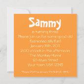 Socken-Affe trifft Block-quadratische Einladung (Rückseite)