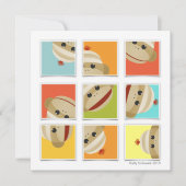 Socken-Affe trifft Block-quadratische Einladung (Vorderseite)