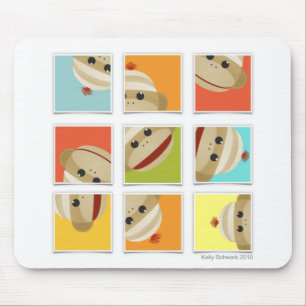 Socken-Affe trifft Blöcke Mousepad Kelly Schwark