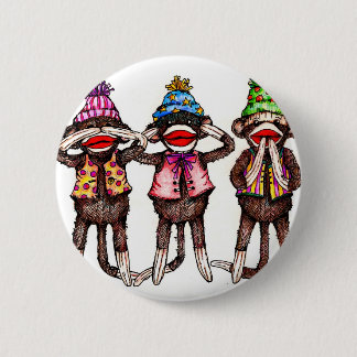 Socken-Affe-Trio - sehen Sie, hören Sie, sprechen Button
