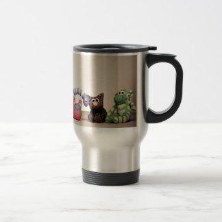 Socken-Affe und Freunde isolierten Reise-Tasse Reisebecher