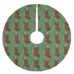 Socken-Affe-Weihnachtsbaum-Rock Polyester Weihnachtsbaumdecke